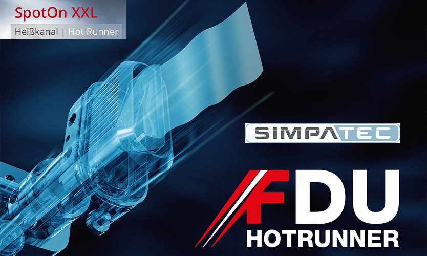 FDU Imagebild der Düse mit Logo FDU & Simpatec Logo